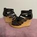 American Eagle Outfitters Shoes | American Eagle Strappy Wedges. | Color: Black | Size: 6.5