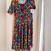 Lularoe Dresses | Nicole Dress From Lularoe | Color: Blue/Red | Size: L