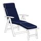 Gardenista Outdoor Garden Sun Lounger Cushion | Water Resistant Recliner Chair Sunlounger Pad 176x46x8cm | Hypoallergenic Patio Furniture Sunbed Cushions | Durable Thick and Comfortable (Navy)