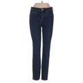 Free People Jeans - Mid/Reg Rise Skinny Leg Denim: Blue Bottoms - Women's Size 25 - Dark Wash