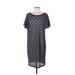 Jones New York Casual Dress - Shift: Gray Stripes Dresses - Women's Size Medium
