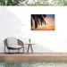 Bay Isle Home™ Kimora Laura Marshall 'Sunset Palm I' Outdoor Canvas All-Weather Canvas, Wood in Black/Blue/Orange | 12 H x 19 W x 1.5 D in | Wayfair