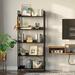 17 Stories Rustic Standing Bookshelves Metal Frame Display Rack For Living Room, Bedroom Wood in Black | 56.8 H x 23.6 W x 11.8 D in | Wayfair