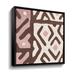 Dakota Fields Kuba Cloth I SQ I Pink & White - Floater Frame Print on Canvas Canvas, Wood in Brown/Pink | 18 H x 18 W x 2 D in | Wayfair