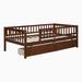 Harriet Bee Twin Size Dual-Use Daybed Wood Bed w/ Two Drawers, Natural in Brown | 28.3 H x 41.8 W x 79.5 D in | Wayfair