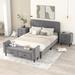 Latitude Run® Amdi Upholstered Platform 4 Piece Bedroom Set w/ Nightstands & Bench Upholstered, Wood in Gray | 42.7 H x 64.6 W in | Wayfair