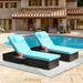 Latitude Run® Caberfae 76.6" Long Single Chaise w/ Cushions Wicker/Rattan | 15.7 H x 25.4 W x 76.6 D in | Outdoor Furniture | Wayfair