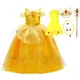 Costume de princesse La Belle et la Bête pour filles robe de poivre fibrFloral tenue de carnaval