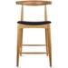 Solid Wood Farmhouse 25" Counter Bar Stool Barstool Modern Dining Elbow With Open Back PU Leather Cushion Kitchen Island