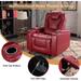 Overstuffed Electric Home Theater Seating PU Leather Reclining Furniture with Hidden Arm Storage