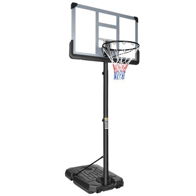 Portable Basketball Hoop Backboard System Stand Height Adjustable 6.6ft - 10ft with 44 Inch Backboard and Wheels