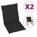 vidaXL Garden Lowback Chair Cushions 2 pcs Black 39.4"x19.7"x1.2" Oxford Fabric - 39.4" x 19.7" x 1.6"