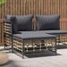 vidaXL Patio Corner Sofa with Beige Cushions Poly Rattan