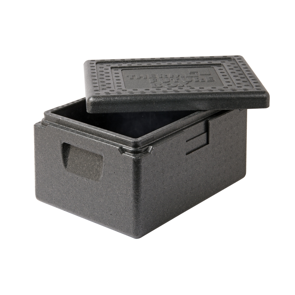 Thermo Future Box, Stapelbox 1/2 Euronorm, Isolierbox schwarz mit Deckel, 170 mm tief, 13 Liter, robust, nachhaltig aus EPP Image