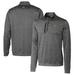 Men's Cutter & Buck Gray Green Bay Packers Helmet Stealth Heathered Quarter-Zip Pullover Top