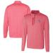 Men's Cutter & Buck Red Buffalo Bills Helmet Stealth Heathered Quarter-Zip Pullover Top