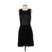 Ella Moss Casual Dress - A-Line Crew Neck Sleeveless: Black Print Dresses - Women's Size Medium