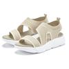 Sandale LASCANA "Sommerschuh", Damen, Gr. 36, beige, Obermaterial: 100% Textilmaterial. Decksohle: 100% Synthetik. Laufsohle: 100% Synthetik, unifarben, casual, Schuhe, Sandalette, Sommerschuh aus elastischem Textil besonders leicht VEGAN