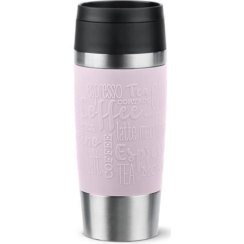 „Thermobecher EMSA „“Travel Mug Classic““ Trinkgefäße Gr. Ø 8,2 cm x 20,4 cm, 360 ml, pink (pastell, pink) Thermobecher und Coffee to go 6h heiß, 12h kalt, 100% dicht, spülmaschinenfest, 360-Trinköffnung“