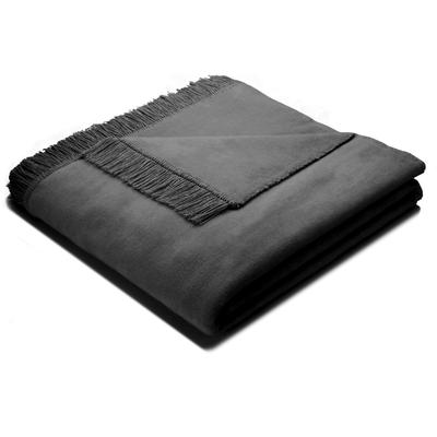 Wohndecke BIEDERLACK "Unicolour Franse", grau (anthrazit), B:150cm L:200cm, Baumwolle, Polyacryl, Polyester, Wohndecken, in vielen Farben, Kuscheldecke Image