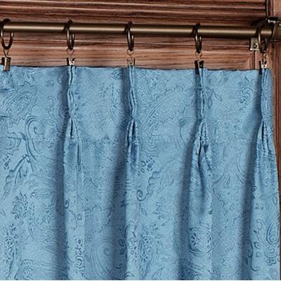 Gabrielle Wide Pinch Pleat Curtain Pair, 144 x 84, Federal Blue