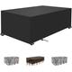 Garden Furniture Cover Rectangle 360x220x75cm Black 420D Heavy Duty Waterproof Furniture Cover Large Outdoor Sofa Cover Weather Resistant Outdoor Furniture Cover