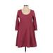 American Eagle Outfitters Casual Dress - A-Line Scoop Neck 3/4 sleeves: Burgundy Dresses - Women's Size Small