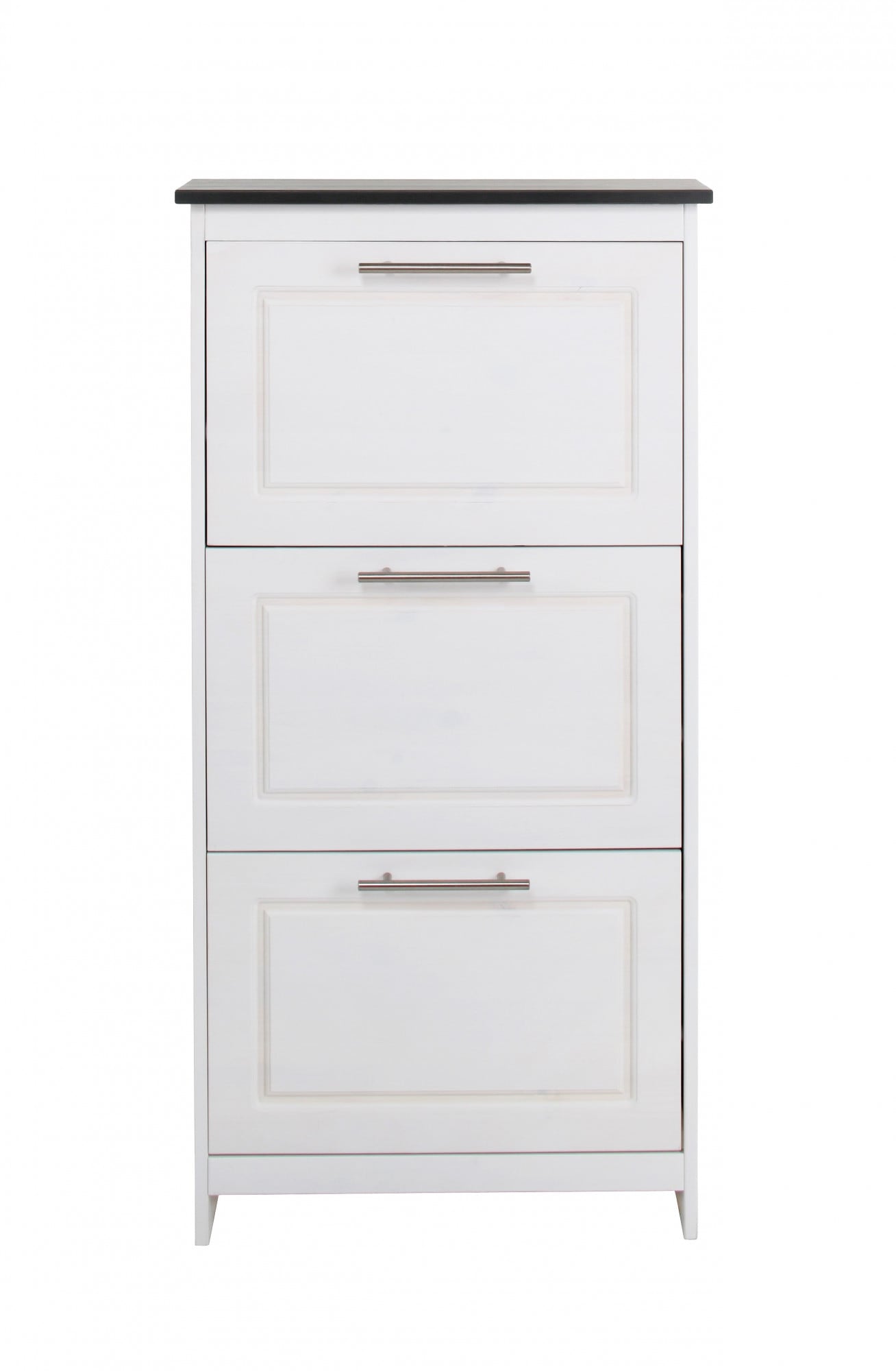 Schuhkipper HOME AFFAIRE "Lukas", weiß, B:60cm H:119cm T:19cm, FSC-zertifiziertes Massivholz, Sideboards, Aus massiver Kiefer, dekorative Fräsungen