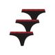 T-String HUGO "TRIPLET THONG STRIPE" Gr. M (38), 3 St., schwarz (black005) Damen Unterhosen String Tangas