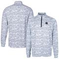 Men's Cutter & Buck Charcoal Seattle Seahawks Helmet Traverse Camo Print Stretch Quarter-Zip Pullover Top