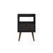 Bogart Mid-Century Modern Nightstand in Black and Nature - Manhattan Comfort 256BMC8