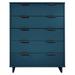 "Granville 45.27"" Modern Tall Dresser with 5 Full Extension Drawers in Midnight Blue - Manhattan Comfort DR-5024"