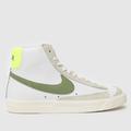 Nike blazer mid 77 trainers in white & green