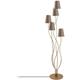 Cotecosy - Lampadaire design 5 lampes Roselin H160cm Métal Or et Tissu Beige - Beige