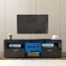 Morden TV Stand with 16 LED Light, 4 Light Mode & Brightness, TV Cabinet with 2 Drawers, Entertainment Center for TVs up to 55"