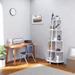 Corner Shelf 70 Inch Tall Bookshelf 5- Tier Industrial Corner Bookcase Corner Ladder Shelf Thin Bookshelf