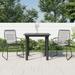 vidaXL 5 Piece Patio Dining Set Black PVC Rattan - 23.2" x 22.8" x 33.7"