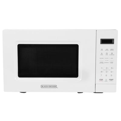 0.7 Cu Ft 700 Watt LED Digital Microwave Oven in White with Child Safety Lock