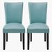 Wildon Home® Parkhur Side Chair in Light Blue Faux Leather/Wood/Upholstered in Black/Brown | 39 H x 19.3 W x 19 D in | Wayfair