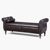 Wildon Home® Contrada Faux Leather Storage Bench Fur/Upholstered in Gray/Black | 24 H x 63 W x 22.1 D in | Wayfair 94CCB830048647158677C22F6AF1F28C