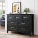 Lark Manor™ Aneeza 7 Drawer 47.3" W Double Dresser Wood in Black | 34.1 H x 47.3 W x 15.7 D in | Wayfair A326C00680AF4D8C932E65728A821FCB