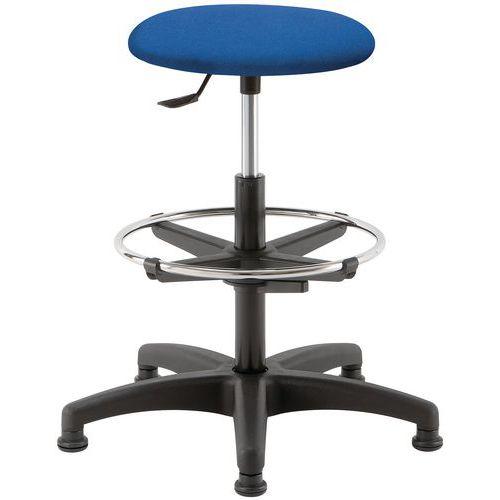 Tabouret Tissu Bleu Rep/pieds Assise Hteur 53 A 73 Cm - Linea Fabbrica