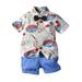 zuwimk Boy Outfits Baby Boys Short Sleeve Gentleman Bowtie Overalls Outfit Suits Set Blue