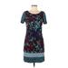 Plenty By Tracy Reese Casual Dress - Sheath Scoop Neck Short sleeves: Blue Floral Dresses - Women's Size 6