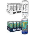 Monster Energy Drinks 12 Pack 500ml (12 Cans Ultra White & 12 Cans Aussie Lemonade) BY SHOP 4 LESS