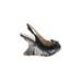 Kelsi Dagger Brooklyn Wedges: Black Animal Print Shoes - Women's Size 8