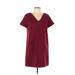 1.State Casual Dress - Shift V Neck Short sleeves: Red Print Dresses - Women's Size 10