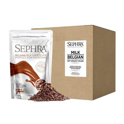 Sephra 28002 Belgian Milk Fondue Chocolate, Fountain Ready, (10) 2 lb Bags
