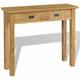 Table console Teck massif,90 x 30 x 80 cm,Avec 2 tiroirs,L'assemblage est facile