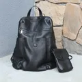 Sac à dos antivol en cuir véritable pour femme sac à dos de voyage avec sac à main sacs à dos de